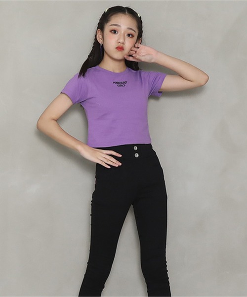 PINKHUNT | PINKHUNT チビTショート丈Tシャツ 8052K - Buyee, an