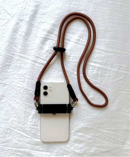 パラコード　スマホショルダー　携帯ストラップ　ツイード　リボン　パール パラコード スマホ ショルダーストラップ | handmade SWINY