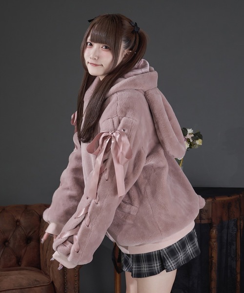 Pal elfyうさ耳ファーコート Pal elfy コート アウター うさ耳ファーコート/地雷系 量産型