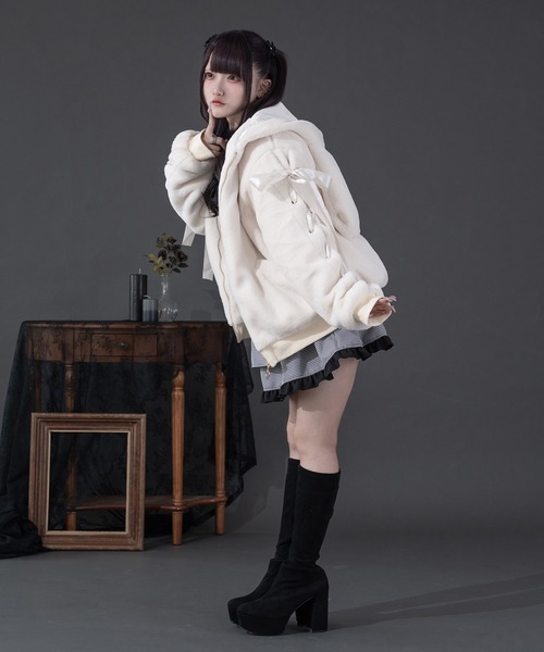 pal elfy パルエルフィー うさ耳ファーコート ブラック Pal elfy パルエルフィー うさ耳ファーコート｜Yahoo!フリマ（旧PayPay