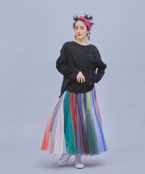 MANANA SUERTE | ボリュームストライプチュールスカート - Buyee, an