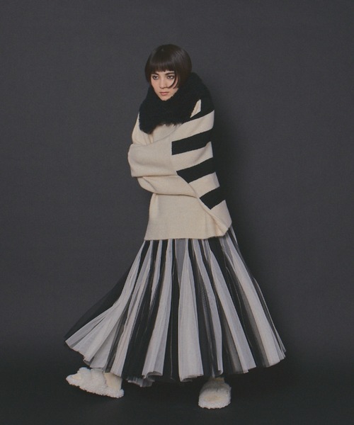 MANANA SUERTE | ボリュームストライプチュールスカート - Buyee, an