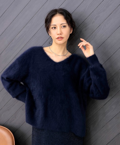 JINES | フォックスカシミヤ Vネックプルオーバー - Buyee, an Online