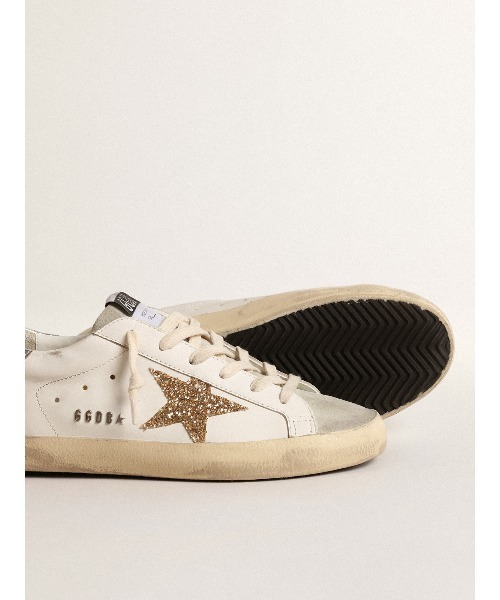 GOLDEN GOOSE | SUPER-STAR LEATHER UPPER SUEDE TOE AND SPUR GLITTER
