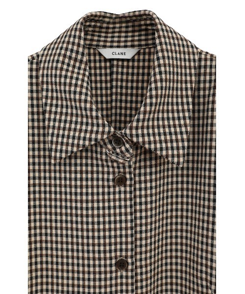CLANE | POWER SHOULDER CHECK SHIRT ONEPIECE - Buyee, an Online