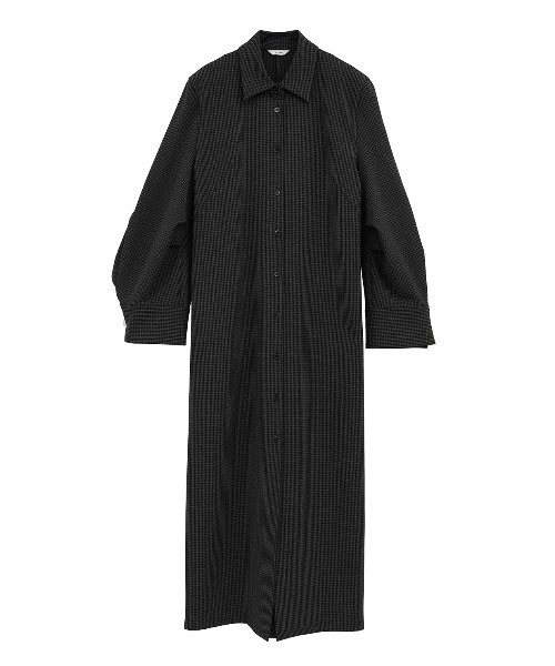 CLANE | POWER SHOULDER CHECK SHIRT ONEPIECE - Buyee, an Online