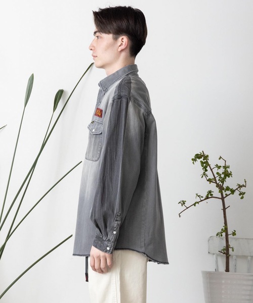 Liberaiders半袖デニムシャツ グレー Liberaiders半袖デニムシャツ