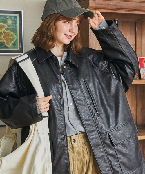 CamphorWood フェイクレザーファーリバーシブルフライトジャケット M