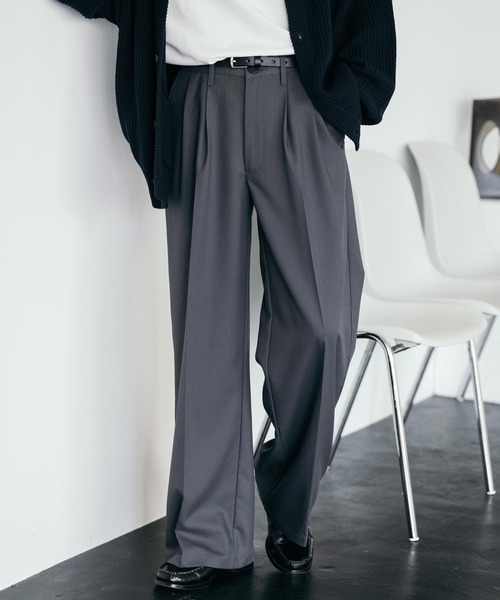 soerte ワイドストレートスラックスパンツ Wide straight slacks/ワイドストレートスラックスパンツ