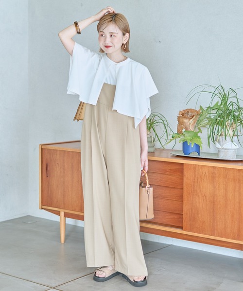 SHE'S CLOSET | フロントジップタック入りピンストライプ