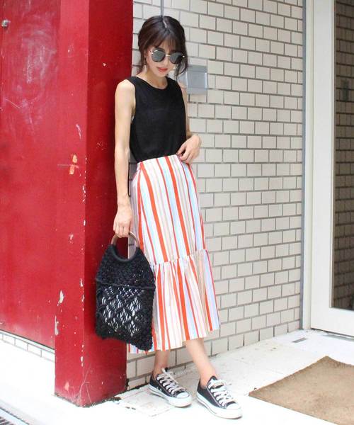 Mode Robe マルチストライプスカート マルチボーダー ストライプ柄 カラフル レトロ ロングスカート ミディ丈スカート マーメイド Buyee Ein Proxy Kaufservice Fur Japanische Online Shops Shoppen Sie Bei Zozotown