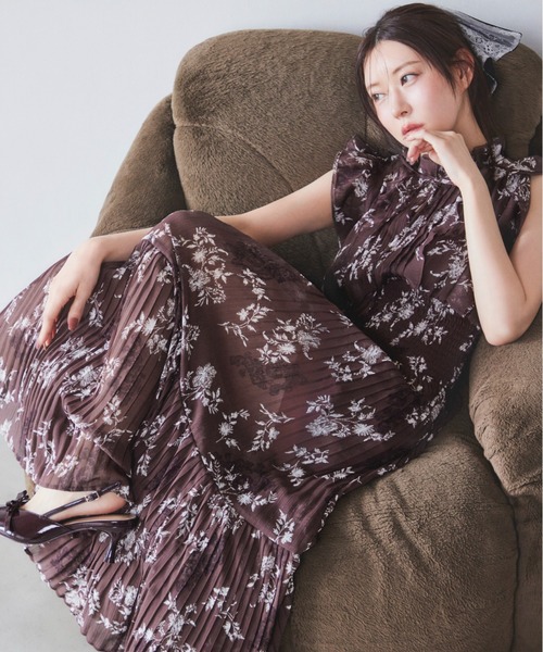 SNIDEL | 【00サイズあり】プリントプリーツシャーリング