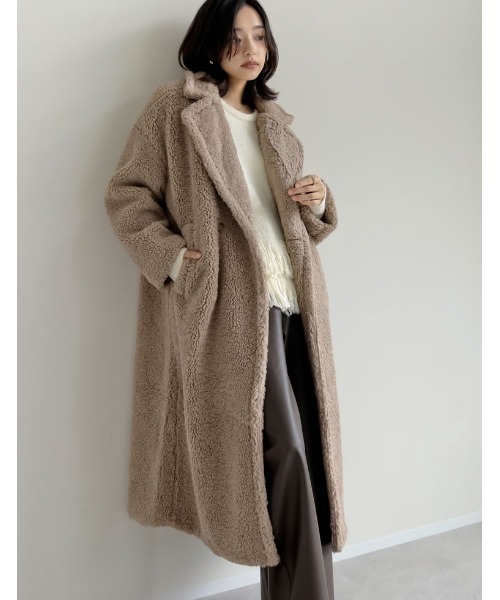 anuansアニュアンス ビッグラペルシャギーコート ánuans - ア
