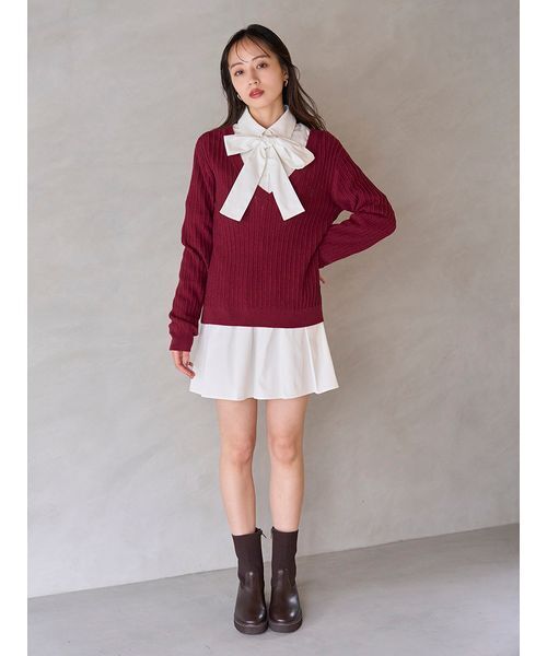 フェイクファーアメスリニットプルオーバー｜スナイデルの通販