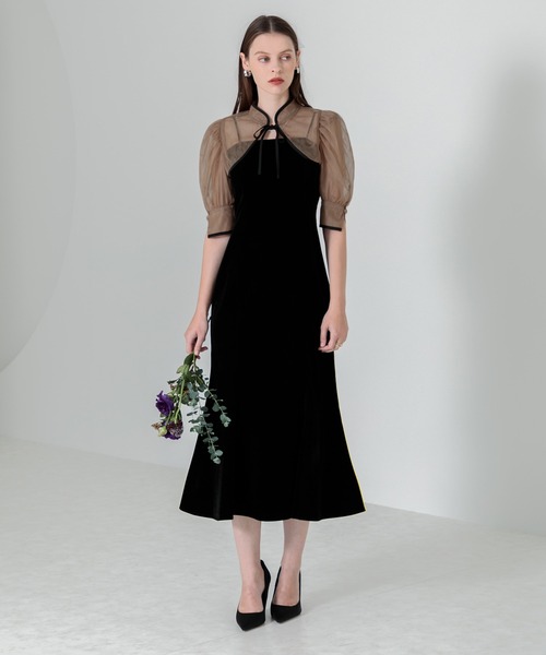 チュールフリルボレロペイントマーメイドワンピースドレス結婚式