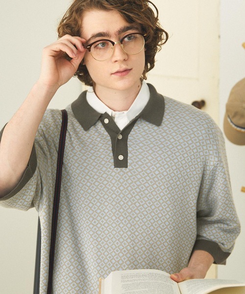soerte マルチジャーガードニットポロシャツ （MULTI COLLAR