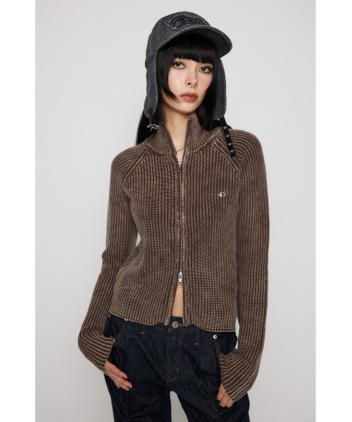 LAGUA GEM | METAL MOTIF ZIP ニット - Buyee, an Online Proxy