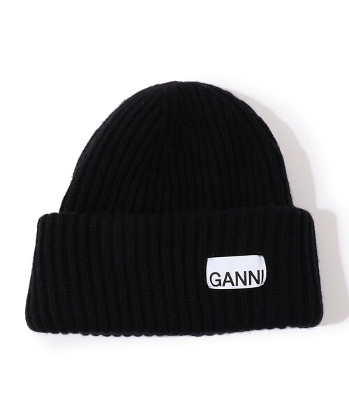 帽子 キャップ GANNI Stuctured ビーニー レディース ブラック GANNI | GANNI Stuctured ビーニー - Buyee, an Online Proxy