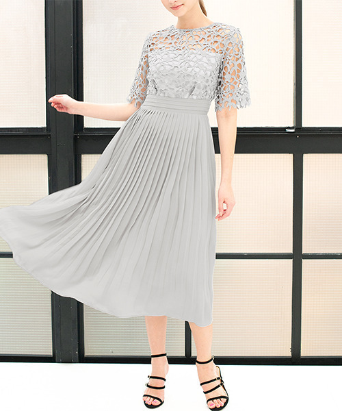 Girl ケミカルレース切替えプリーツスカート結婚式ワンピース 二次会 成人式 同窓会 謝恩会 お呼ばれ対応フォーマルパーティードレス Buyee 通販代理購入サービス Zozotownでお買い物