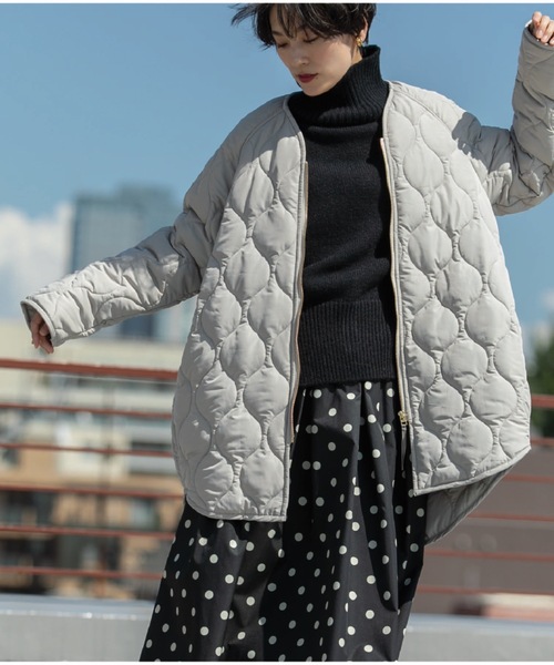 OPAQUE.CLIPウール&カシミヤMIXキルティング切替コート アウター全品10