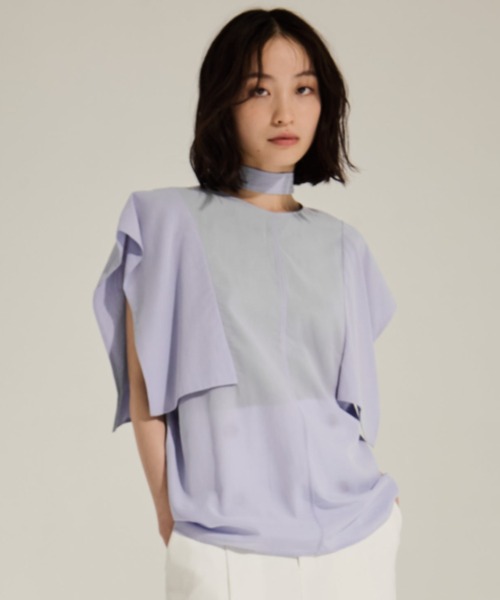 ブラウス シャツ 「STUDIOUS/ステュディオス」Half Sleeve Mesh Shirt/ハーフスリーブメッシュシャツ レディース STUDIOUS ブラウス シャツ 「STUDIOUS/ステュディオス」Half