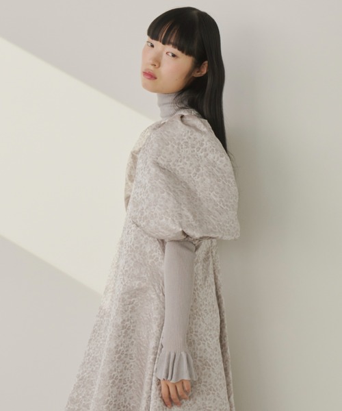 PERNA | ジャガードバルーンパフスリーブワンピース - Buyee, an
