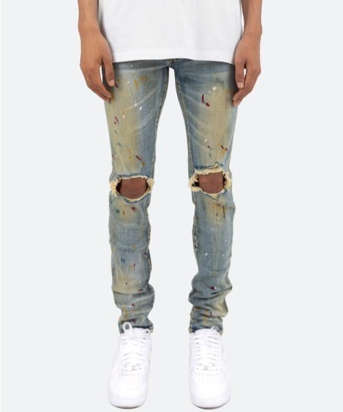 mnml X162 damage skiny fade 鈍い denim