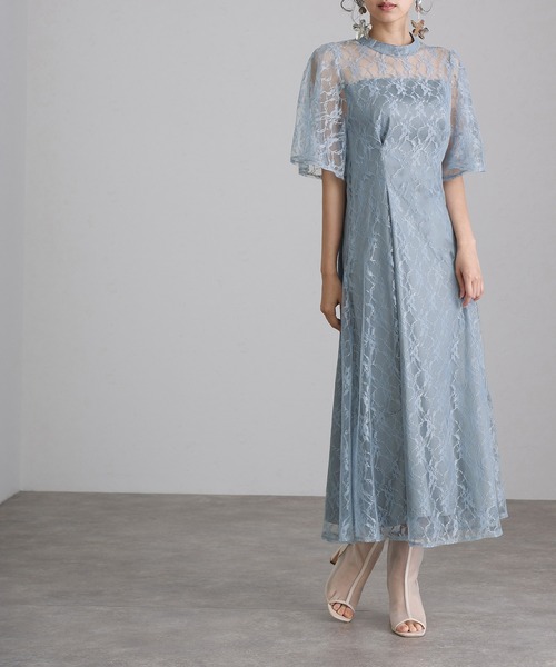 ATLO | ミモレ丈&袖ありフォーマル同窓会総レース大きいサイズ結婚式