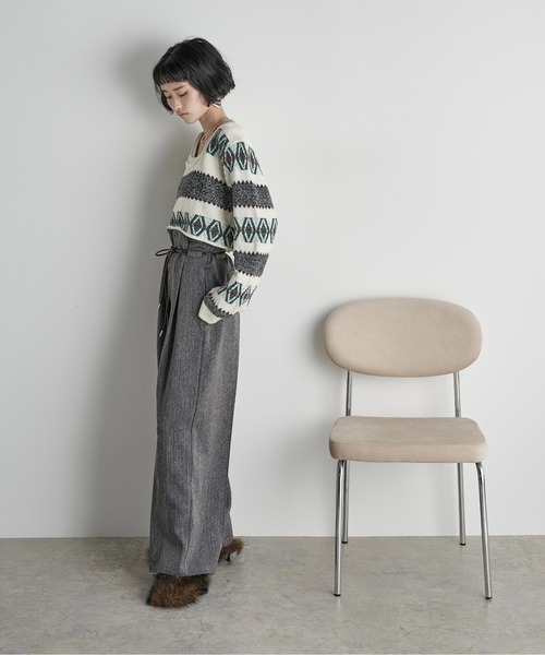 THE YON | エスニックジャガードクロップドニットPO - Buyee, an