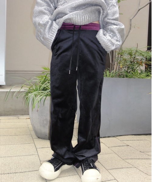 SHESAME | bi-color velours pants - Buyee, an Online Proxy Shopping 