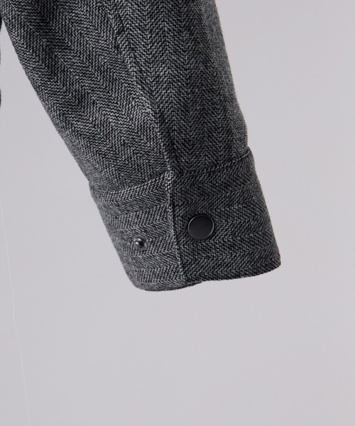 CLEL | 【CLEL】Wool Blend Herringbone Tweed Fireman Blouson 