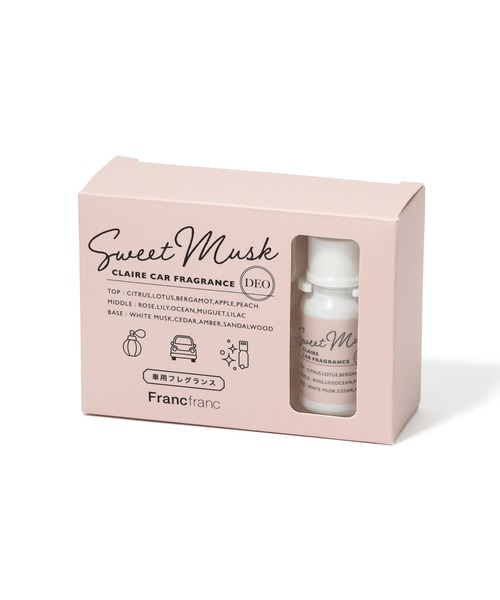 FRANCFRANC | クレア 消臭 カーフレグランス ピンク （スイートムスク