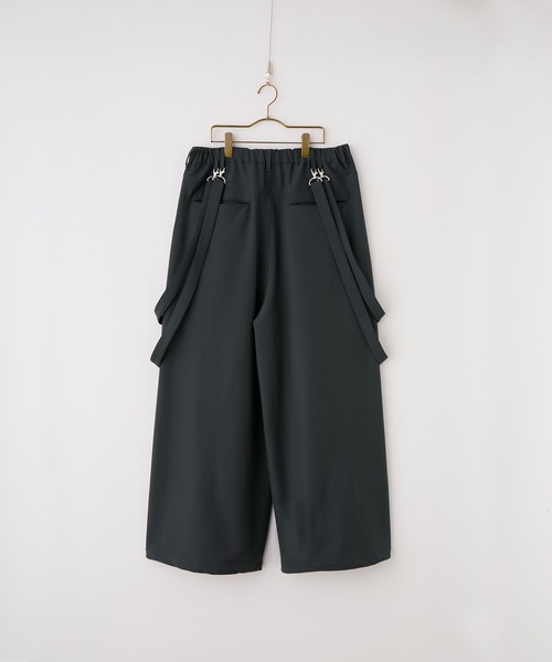 cussil クシルドレープ フルレングス ダブル サスペンダー ハカマ パンツ cussil/クシル】ドレープルーズシルエットハイウエストフル