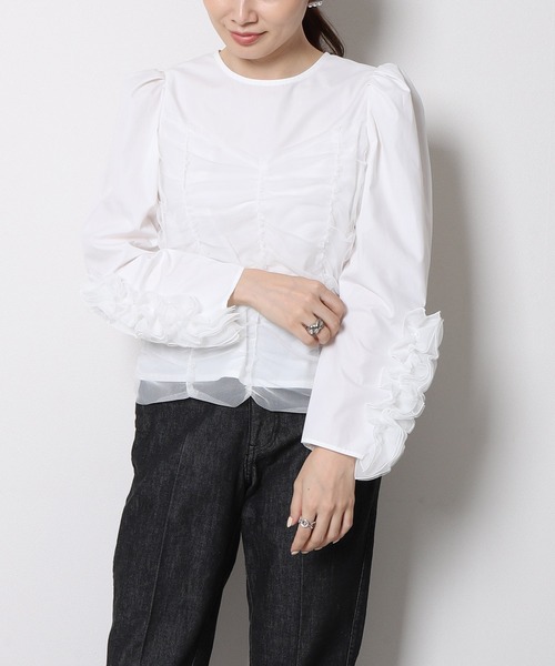 ＊Re.verofonna＊ヴェロフォンナ　ヤマダヤ　チュール　ビスチェトップス RE.VEROFONNA | チュールビスチェ切替ブラウス - Buyee, an