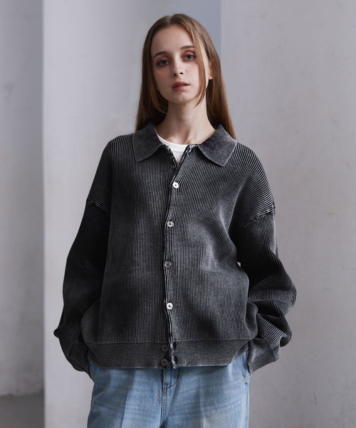 CLEL | 【CLEL】Basic/Spray Rib Knit Shirt Cardigan / ベーシック