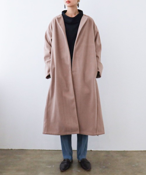 FASHION LETTER | ノーカラー オーバーロングコート - Buyee, an