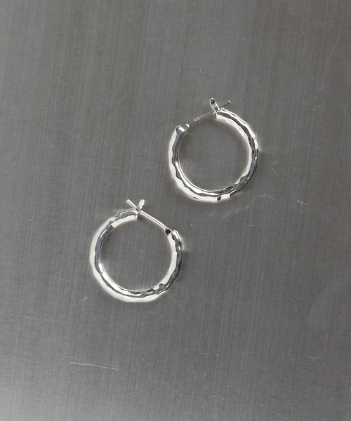 e.m. ヒットフープピアス(小)　両耳　シルバー925 SILVER925ヒットフープピアス(大)/レディース/メンズ/（ピアス