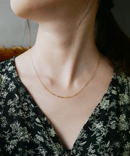little emblem MIXロングチェーン　64cm 一粒ダイヤMIXチェーンネックレス（ネックレス）｜little emblem
