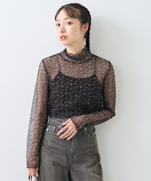 FREAK'S STORE | シアー フラワープリント トップス - Buyee, an