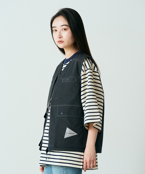 【ECO撥水・軽量/男女兼用】Teeamu Jarviコラボベスト ダボシャツ KAZEN APK556-15 カフェ・レストラン・ホテル・理容