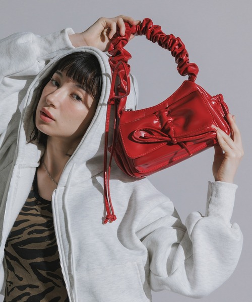 CHICK | Ribbon Design Shoulder Bag / リボンデザイン ギャザーミニ