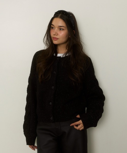 ALEXIA STAM - alexiastam フリンジミックスニットカーデ ALEXIA STAM（アリシアスタン）の「Fringe Mix Knit Cardigan⁄ニット
