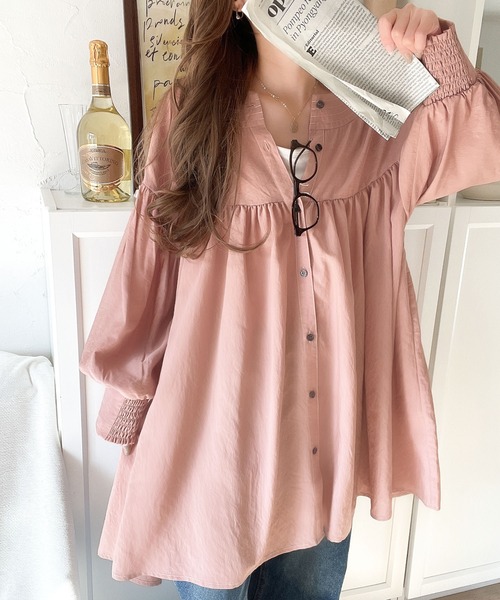 fupel 2wayバルーンペプラムリボンブラウス fupel ブラウス シャツ 2way balloon peplum ribbon blouse