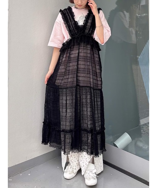 merry jenny ストライプレースワンピース stripe frillfrill ワンピース（ワンピース）｜merry jenny