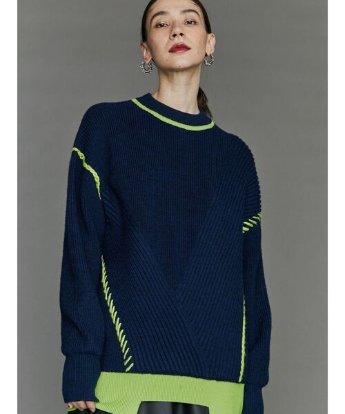 トップス UN3D. POINT BORDER FLARE SLEEVE TOP 38 UN3D. POINT BORDER FLARE SLEEVE TOP 38