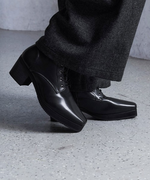 CLEL | 【CLEL】High Sole Design Heel Boots/ハイソール デザイン