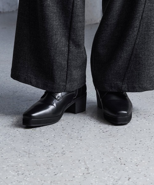 CLEL | 【CLEL】High Sole Design Heel Boots/ハイソール デザイン