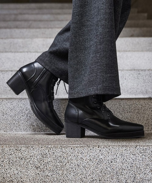 CLEL | 【CLEL】High Sole Design Heel Boots/ハイソール デザイン