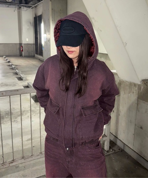 SEDACLE | フェイクファーフードグリッターデニムブルゾン - Buyee, an