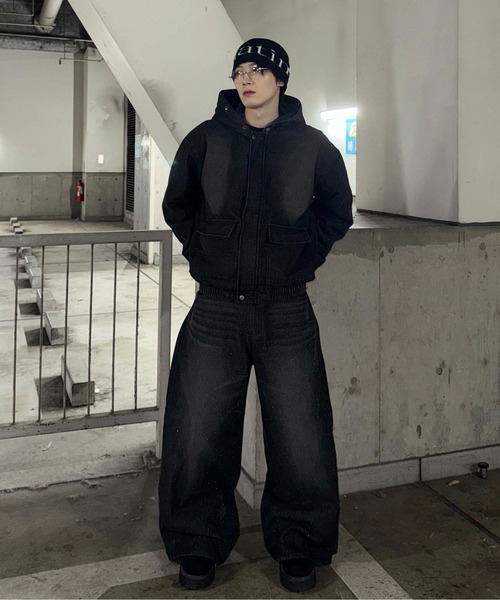 SEDACLE | フェイクファーフードグリッターデニムブルゾン - Buyee, an